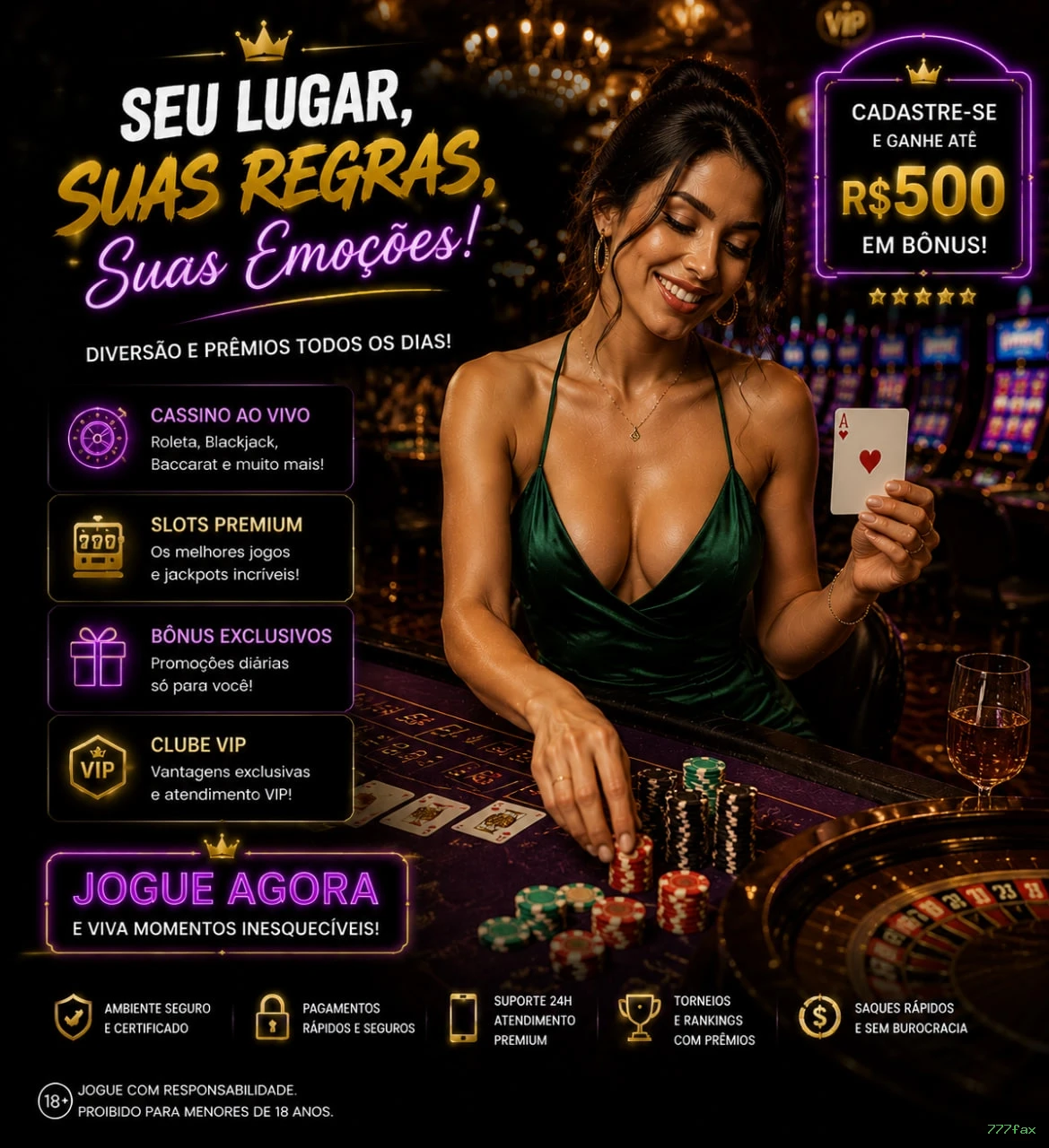 Roleta e blackjack 777fax